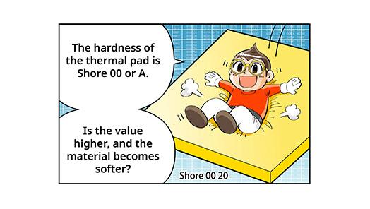 The hardness of the thermal pad